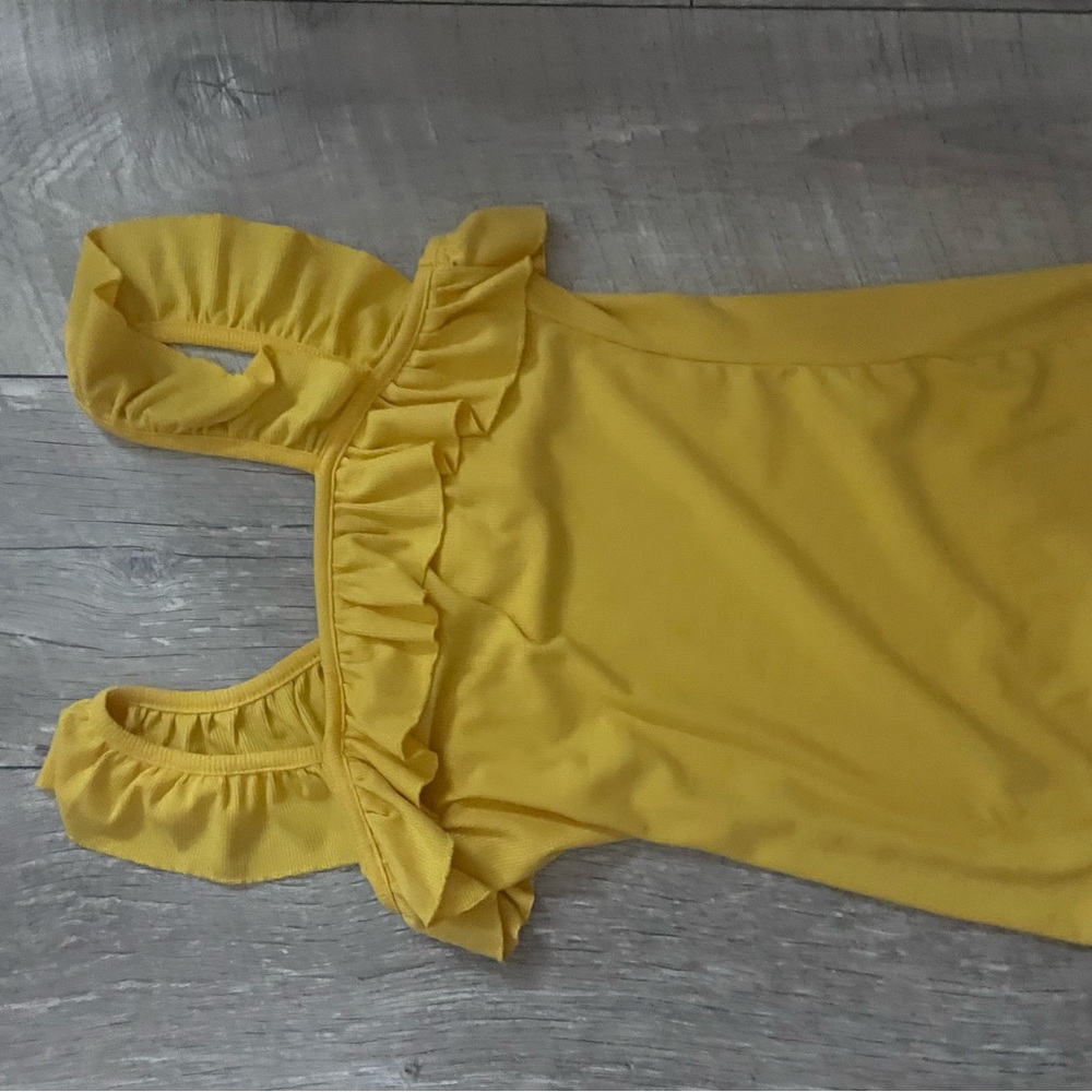 Amazon Yellow Ruffle Tank Top